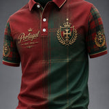 Blusa casual masculina com estampa de futebol português