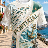 Portugal Futebol Cheerleading masculino em relevo Textured Art Print T-shirt