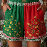 Fã de Futebol Português Retro Feminino Art Print Casual Shorts