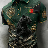 Jogo de Futebol Português Masculino Cheering Element Polo Art Print
