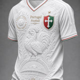 Futebol Português Retro Fã Art Print Casual T-Shirt