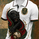 Retro Futebol Português Fã Art Print Casual Polo Shirt