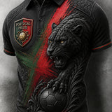 Retro Futebol Português Fã Art Print Casual Polo Shirt