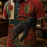 Camisa Polo Casual com Estampa de Arte Fã de Futebol Português Retrô
