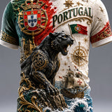 Futebol Português Masculino Jogo Cheering Element T-shirt Impressão Artística