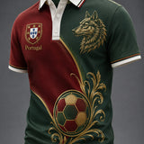 Blusa casual masculina com estampa de futebol português