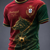 Camiseta masculina estampada com futebol português