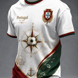 Camiseta masculina estampada com futebol português