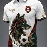 Blusa casual masculina com estampa de futebol português