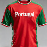 Portugal jogo de futebol masculino torcendo gravado texturizado arte impressão t-shirt