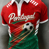 Camisa masculina de futebol inspirada em Portugal