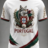 Camiseta masculina estampada com futebol português