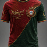 Camiseta masculina estampada com futebol português