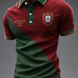 Camiseta casual masculina com estampa de futebol português