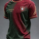 Futebol Português Masculino com Decote V T-shirt