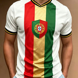 Camiseta com estampa artística de torcida, tema futebol português, para homens