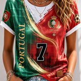 Women's Portugal Football Match Support Fan Culture Camiseta artística estampada