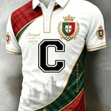 Camiseta polo com estampa artística sobre a cultura de torcida em partidas de futebol masculino em Portugal