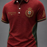 Camiseta casual masculina com estampa de futebol português