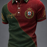 Camiseta casual masculina com estampa de futebol português