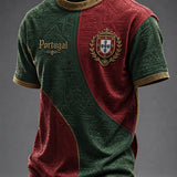 Camiseta masculina estampada com futebol português