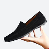 Mocassins clássicos de camurça para homem
