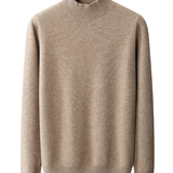 Elegante camisola de gola alta em lã merino