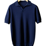 Camisa pólo elegante em malha de algodão