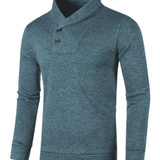 Elegante camisola de gola alta com botões