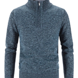 Camisola elegante com fecho de correr em malha grossa