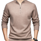 Camisola com fecho em lã merino australiana