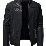 Casaco de cabedal casual