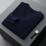 Camisola de lã com decote em V