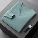 Camisola de lã com decote em V