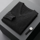 Camisola de lã com decote em V
