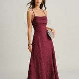 Moda Lusitana - Vestido Maxi de Jacquard Sofisticado
