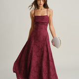 Moda Lusitana - Vestido Maxi de Jacquard Sofisticado